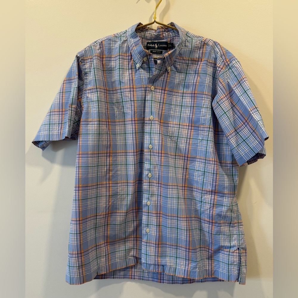 Ralph Lauren Men's Casual Spring Pastel Plaid Shirt
